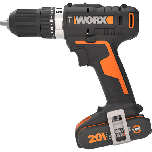 Worx 20V Brushed Cordless Impact Drill 1 x 2.0Ah