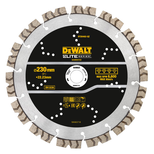 Dewalt DT20462 ELITE Diamond Segmented Wheel 230mm x 22.23mm